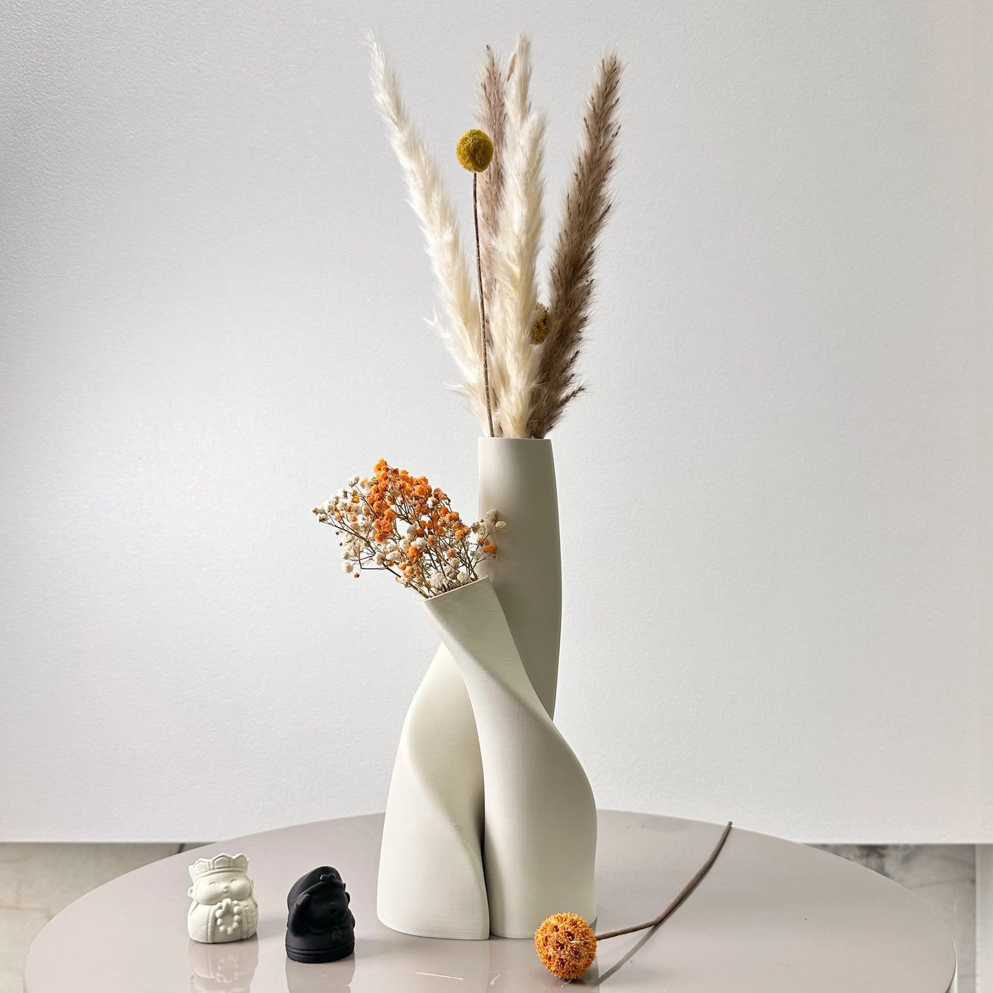2 Piece Set of Special-Shaped Double Vase, Creative Dried Flower Vase, Multi-Color Optional, Suitable for Living Room, Kitchen,