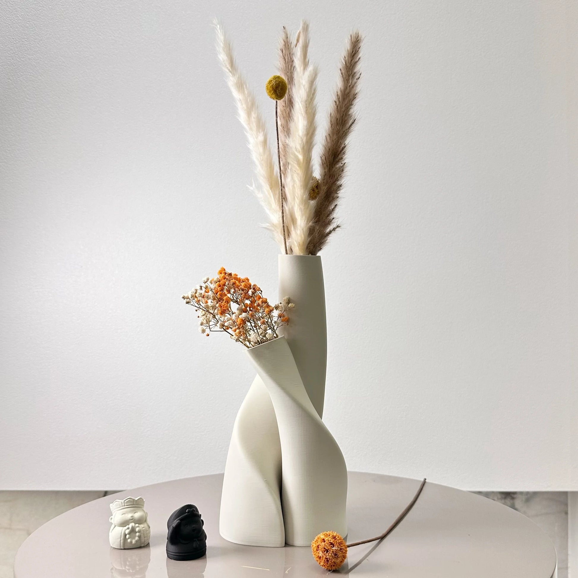 2 Piece Set of Special-Shaped Double Vase, Creative Dried Flower Vase, Multi-Color Optional, Suitable for Living Room, Kitchen,