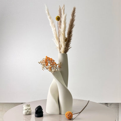 2 Piece Set of Special-Shaped Double Vase, Creative Dried Flower Vase, Multi-Color Optional, Suitable for Living Room, Kitchen,