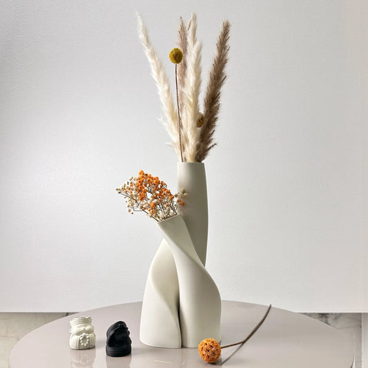 2 Piece Set of Special-Shaped Double Vase, Creative Dried Flower Vase, Multi-Color Optional, Suitable for Living Room, Kitchen,