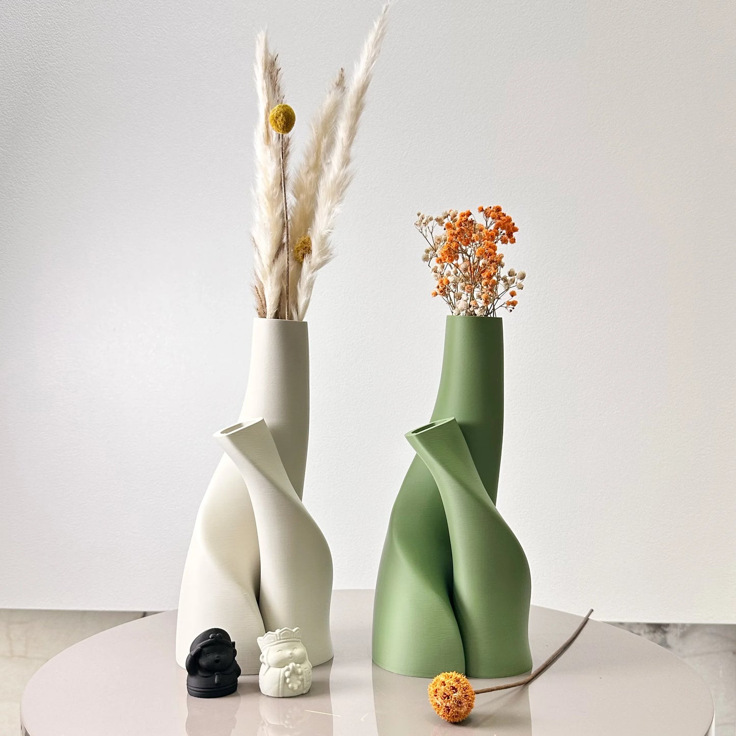 2 Piece Set of Special-Shaped Double Vase, Creative Dried Flower Vase, Multi-Color Optional, Suitable for Living Room, Kitchen,