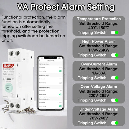 Upgrade your home with the Tuya WiFi Smart Circuit Breaker! Control energy use remotely, monitor voltage and current, and set timers for ultimate convenience and safety!